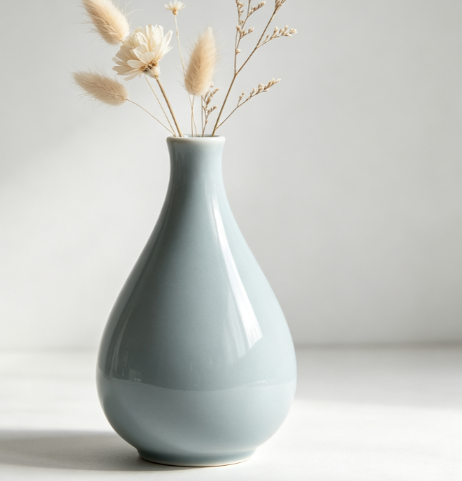 Teardrop-shaped ceramic vase
